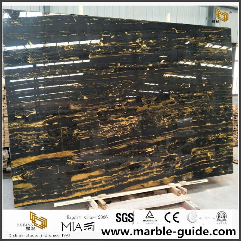 Luxury Black Portoro Marble Slabs 1